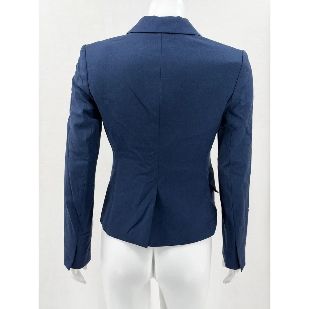 Theory Blazer Womens 2 Navy Brince Wool Stretch Suit‎ Jacket Minimalist Office
